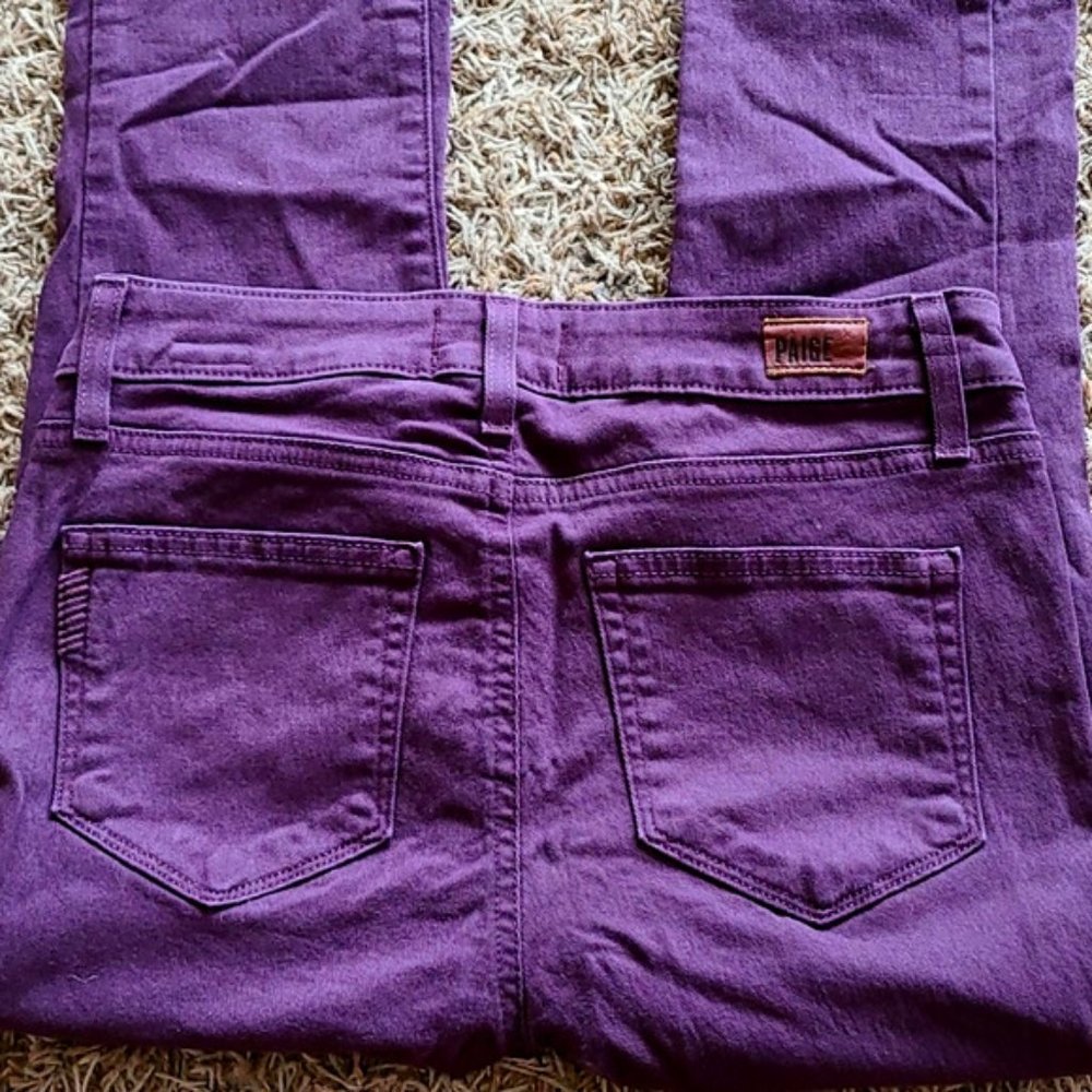 PAIGE Verdugo Ankle Vamp Red Skinny Jeans Size 26 - Picture 4 of 8